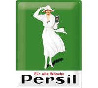 Nostalgic-Art Cartel de Chapa Retro Persil - Weiße Dame - Idea de Regalo para los Aficionados a la Nostalgia, metálico, Diseño Vintage, 30 x 40 cm