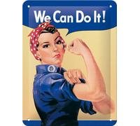 Nostalgic-Art Cartel de Chapa Retro USA - We Can do it - Idea de Regalo para la Cocina, metálico, Diseño Vintage para decoración Pared, 15 x 20 cm