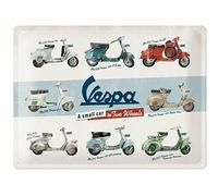 Nostalgic-Art Cartel de Chapa Retro Vespa - Model Chart - Idea de Regalo para los Aficionados a Las Scooters, metálico, Diseño Vintage, 30 x 40 cm