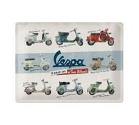 Nostalgic-Art Cartel de Chapa Retro Vespa - Model Chart - Idea de Regalo para los Aficionados a Las Scooters, metálico, Diseño Vintage, 30 x 40 cm