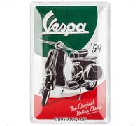 Nostalgic-Art Cartel de Chapa Retro Vespa - The Italian Classic - Idea de Regalo para los Fans de Las Scooters, metálico, Diseño Vintage, 20 x 30 cm
