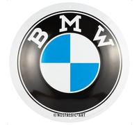 Nostalgic-Art Cartel metálico retro, Ø 35 cm, BMW - Logo - Idea de regalo para fans de BMW, Official License Product (OLP), de metal, diseño vintage