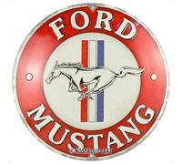 Nostalgic-Art Cartel metálico retro, Ø 35 cm, Ford Mustang - 3 Stripes Red - Idea de regalo para fans de Ford, Official License Product (OLP), de metal, diseño vintage