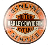 Nostalgic-Art Cartel metálico retro, Ø 35 cm, Harley - Genuine Service