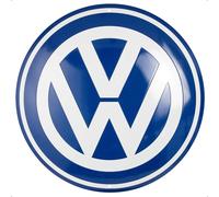 Nostalgic-Art Cartel metálico retro, Ø 35 cm, VW - Logo - Idea de regalo de furgoneta Volkswagen, Official License Product (OLP), de metal, diseño vintage
