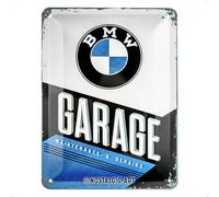 Nostalgic-Art Cartel metálico retro, 15 x 20 cm, BMW - Garage | original BMW license product (OLP), de metal, diseño vintage, Idea de regalo para fans de BMW
