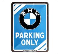 Nostalgic-Art Cartel metálico retro, 15 x 20 cm, BMW - Parking Only Blue