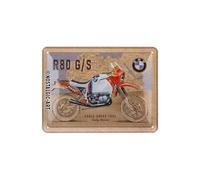 Nostalgic-Art Cartel metálico retro, 15 x 20 cm, BMW - R 80 G/S Paris Dakar | original BMW license product (OLP), de metal, diseño vintage, Idea de regalo para fans de BMW