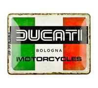 Nostalgic-Art Cartel metálico retro, 15 x 20 cm, Ducati - Italy Giugiaro Logo - Idea de regalo para moteros, Official License Product (OLP), de metal, diseño vintage