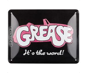 Nostalgic-Art Cartel metálico retro, 15 x 20 cm, Grease - It's the word! - Idea de regalo para amantes del cine, Official License Product (OLP), de metal, diseño vintage