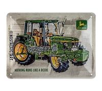 Nostalgic-Art Cartel de chapa retro, John Deere - Model 6410 Cutaway - Idea de regalo para amantes a tractores, metálico, Diseño vintage, 15 x 20 cm