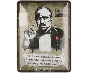 Nostalgic-Art Cartel metálico retro, 15 x 20 cm, The Godfather - Learn from the streets - Idea de regalo para amantes del cine, Official License Product (OLP), de metal, diseño vintage