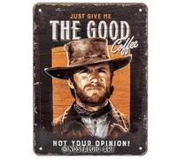Nostalgic-Art Cartel de Chapa Retro The Good Coffee - Idea de Regalo para los Aficionados al Cine, metálico, Diseño Vintage Decorativo, 15 x 20 cm