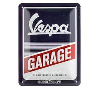 Nostalgic-Art Cartel metálico retro, 15 x 20 cm, Vespa - Garage | original Vespa license product (OLP), de metal, diseño vintage, Idea de regalo para fans de Vespa