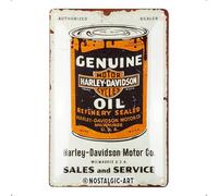 Nostalgic-Art Cartel metálico retro, 20 x 30 cm, Harley-Davidson - Genuine Oil Can - Idea de regalo para moteros, de metal, diseño vintage