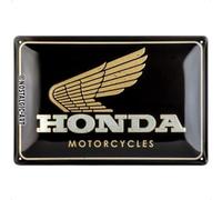 Nostalgic-Art Cartel metálico retro, 20 x 30 cm, Honda MC - Logo Gold
