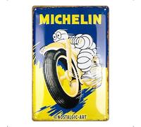 Nostalgic-Art Cartel metálico retro, 20 x 30 cm, Michelin - Motorcycle Bibendum - Idea de regalo para amantes del motor, de metal, diseño vintage