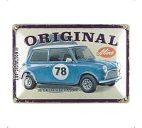Nostalgic-Art Cartel metálico retro, 20 x 30 cm, Mini - The British Classic - Idea de regalo para fans de Mini Cooper, de metal, diseño vintage