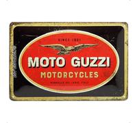 Nostalgic-Art Cartel metálico retro, 20 x 30 cm, Moto Guzzi - Logo