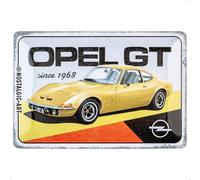 Nostalgic-Art Cartel metálico retro, 20 x 30 cm, Opel - GT since 1968 | original Opel license product (OLP), de metal, diseño vintage, Idea de regalo para fans de Opel