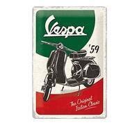 Nostalgic-Art Cartel metálico retro, 20 x 30 cm, Vespa - Italian Classic | original Vespa license product (OLP), de metal, diseño vintage, Idea de regalo para fans de Vespa