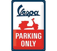 Nostalgic-Art Cartel metálico retro, 20 x 30 cm, Vespa - Parking Only | original Vespa license product (OLP), de metal, diseño vintage, Idea de regalo para fans de Vespa