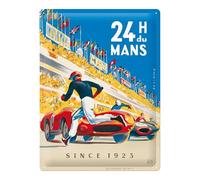 Nostalgic-Art Cartel metálico retro, 30 x 40 cm, 24h Le Mans - Racing Poster Blue - Idea de regalo para amantes del motor, de metal, diseño vintage