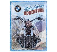 Nostalgic-Art Cartel metálico retro, 30 x 40 cm, BMW - Adventure | original BMW license product (OLP), de metal, diseño vintage, Idea de regalo para fans de BMW
