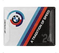 Nostalgic-Art Cartel metálico retro, 30 x 40 cm, BMW Motorsport - Tradition | original BMW license product (OLP), de metal, diseño vintage, Idea de regalo para fans de BMW