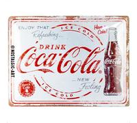 Nostalgic-Art Cartel metálico retro, 30 x 40 cm, Coca-Cola - Refreshing New Feeling - Idea de regalo para fans de Coca-Cola, Official License Product (OLP), de metal, diseño vintage