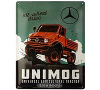 Nostalgic-Art Cartel de chapa retro de 30 x 40 cm Daimler Truck - Unimog - Idea de regalo para accesorios de coche, diseño vintage de metal para decoración