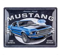 Nostalgic-Art Cartel metálico Retro, 30 x 40 cm, Ford Mustang - 1969 Mach 1 Blue - Idea de Regalo para Fans de Ford, Official License Product (OLP), de Metal, diseño Vintage