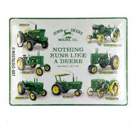 Nostalgic-Art Cartel de Chapa Retro John Deere - Model Chart - Idea de Regalo para los Fans de los Tractores, metálico, Diseño Vintage, 30 x 40 cm