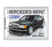 Nostalgic-Art Cartel metálico retro, 30 x 40 cm, Mercedes-Benz - 190 E 2.5-16 Evolution II - Idea de regalo para fans de Mercedes-Benz, Official License Product (OLP), de metal, diseño vintage