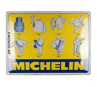 Nostalgic-Art Cartel metálico retro, 30 x 40 cm, Michelin - Logo Evolution - Idea de regalo para amantes del motor, de metal, diseño vintage