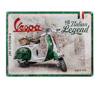 Nostalgic-Art Cartel metálico retro, 30 x 40 cm, Vespa - Italian Legend | original Vespa license product (OLP), de metal, diseño vintage, Idea de regalo para fans de Vespa