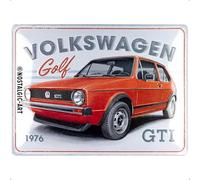 Nostalgic-Art Cartel metálico retro, 30 x 40 cm, VW Golf - GTI 1976 - Idea de regalo de furgoneta Volkswagen, Official License Product (OLP), de metal, diseño vintage