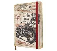 Nostalgic-Art Cuaderno retro punteado, Route 66 Bike Map - Idea de regalo para los fans de la Ruta 66, Bullet Journal dotted, Diseño vintage, A5, 54005