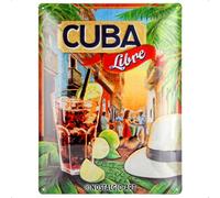 Nostalgic Art Cuba Libre Placa Decorativa, Metal, Multicolor, 30 x 40 cm