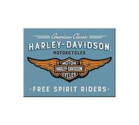 Nostalgic-Art Harley-Davidson Blue Imán, Metal, Logo Azul, 6x8 cm