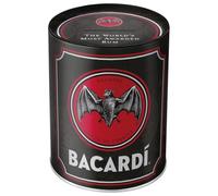 Nostalgic-Art Hucha Retro, 1 l, Bacardi - Logo Black - Idea de Regalo para Amantes del Ron, Official License Product (OLP), para Billetes y Monedas, diseño Vintage