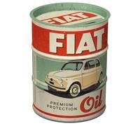 Nostalgic-Art Hucha Retro, 600 ml, Fiat - Premium Protection Oil - Idea de Regalo para Fans de Fiat, Official License Product (OLP), para Billetes y Monedas, diseño Vintage