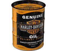 Nostalgic-Art Hucha Retro Barril petróleo, Harley-Davidson, Idea Regalo de Amante a Moto, Frasco metálico para Dinero, Alcancía diseño Vintage, 600 ml