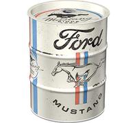 Nostalgic-Art Hucha Retro de 600 ml, Ford Mustang - Horse & Stripes Logo - Idea de Regalo para los Fans de los Accesorios de Ford, Hucha de Metal, Hucha Vintage de Metal