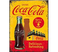 Nostalgic-Art Imán Retro para Nevera de 6 x 8 cm, diseño de Coca-Cola en Botellas Amarillas, Idea de Regalo para los Fans de la Coca, de Metal, diseño Vintage