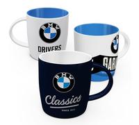 Nostalgic-Art Juego de 3 tazas de café retro de 330 ml con logotipo de BMW Set 3 - Idea de regalo para los fans de los accesorios de BMW, producto original con licencia (OLP), taza de cerámica para