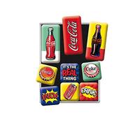 Nostalgic-Art Juego de Imanes Retro, Coca Cola - Pop Art - Regalo para Aficionados a Coke, Decoración para la Nevera, Diseño Vintage, 9 Unidades