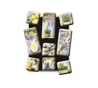 Nostalgic-Art Juego de Imanes Retro, 9 uds, Mediterranean | para el frigorífico, diseño vintage, Idea de regalo para cocina