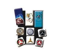 Nostalgic-Art Juego de Imanes Retro, 9 uds, Mercedes - Logo Evolution