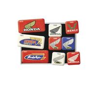Nostalgic-Art Juego de Imanes Retro, 9 Unidades, Honda - Logo Evolution - Idea de Regalo para Moteros, decoración para el frigorífico, diseño Vintage